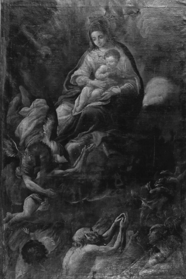 Madonna con Bambino, angeli e anime purganti (dipinto) - ambito Italia meridionale (sec. XVIII)