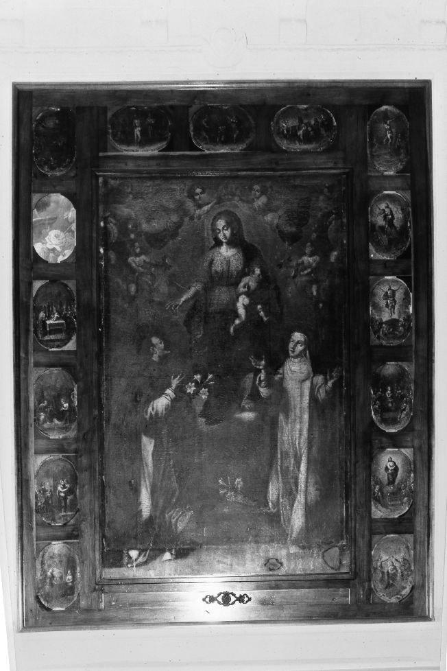 Madonna del Rosario con San Domenico e Santa Caterina da Siena (dipinto) - ambito pugliese (seconda metà sec. XVIII)