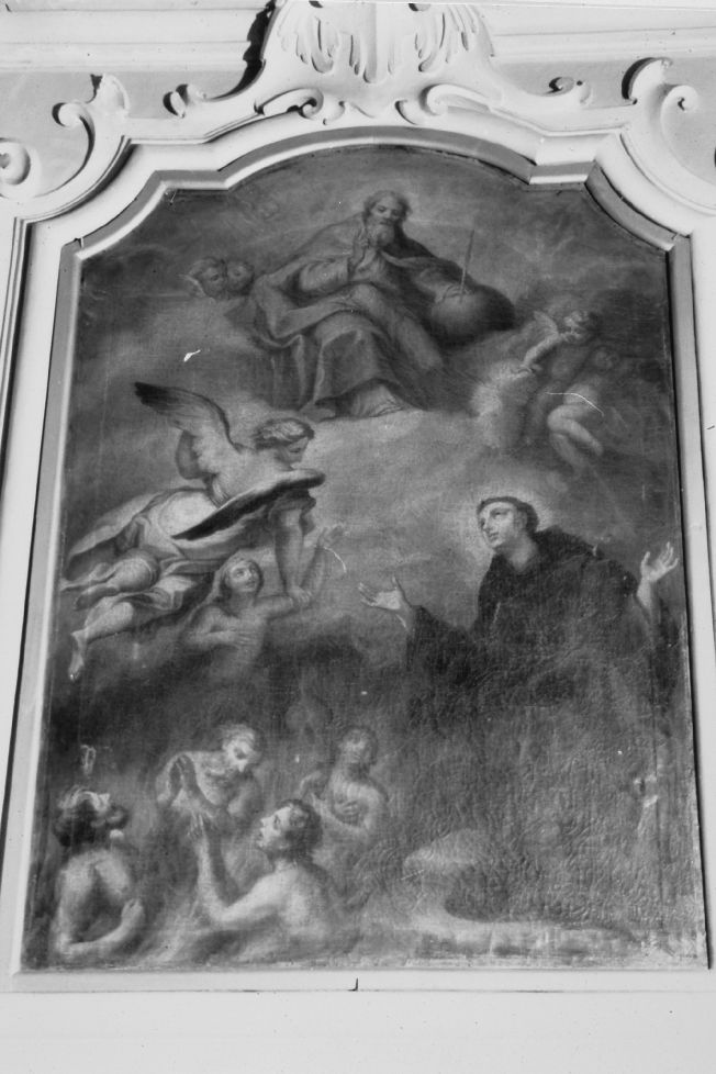 San Nicola da Tolentino intercede per le anime del purgatorio (dipinto) di Bonamassa Nunzio (seconda metà sec. XVIII)