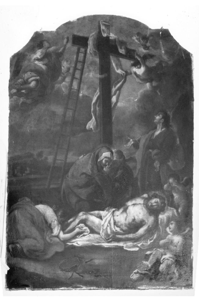 compianto sul Cristo morto (dipinto) di Carella Domenico Antonio (seconda metà sec. XVIII)