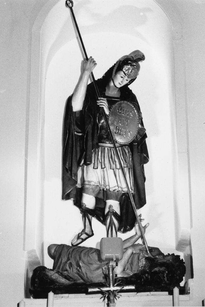 San Michele Arcangelo combatte Satana (statua) - ambito pugliese (sec. XIX)