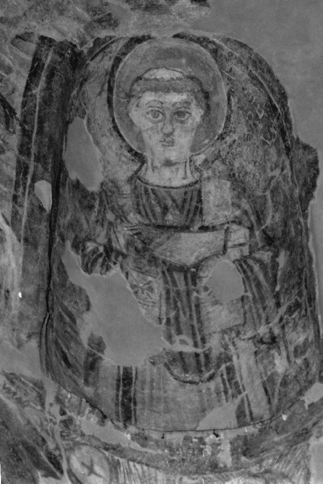 Santo (dipinto, frammento) - ambito beneventano (secc. VIII/ IX)