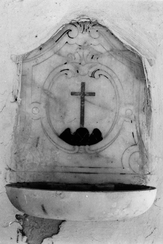 acquasantiera da parete, coppia - ambito pugliese (prima metà sec. XIX)