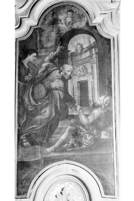San Pietro guarisce il discepolo Enea (dipinto) - ambito Italia meridionale (sec. XVIII)
