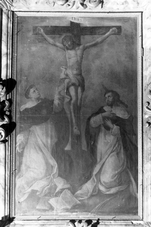 Cristo crocifisso tra San Tommaso d'Aquino e San Pietro martire (dipinto) - ambito pugliese (sec. XVIII)