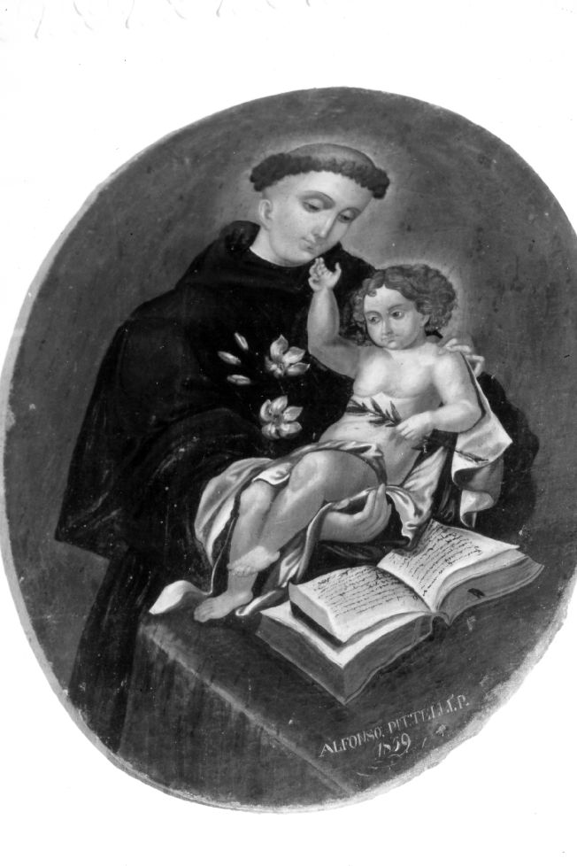 Sant'Antonio da Padova (dipinto) di Pittelli Alfonso (sec. XIX)