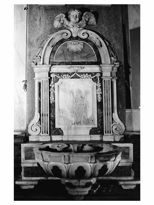 San Martino da Tours (acquasantiera da parete, coppia) - ambito Italia meridionale (seconda metà sec. XVIII)