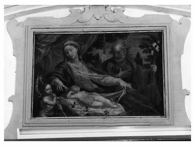 riposo nella fuga in Egitto (dipinto) di Gliri Nicola (attribuito) (sec. XVII)