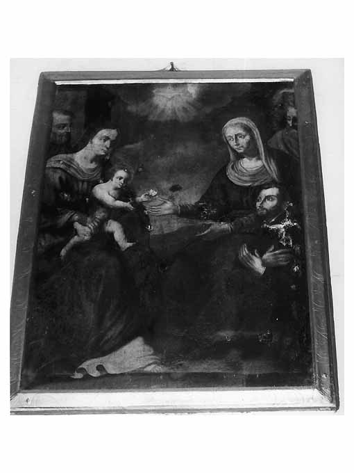 Sant'Anna con la Madonna Gesù Bambino San Giuseppe e San Gioacchino (dipinto) di Rosa Carlo (bottega) (secc. XVII/ XVIII)