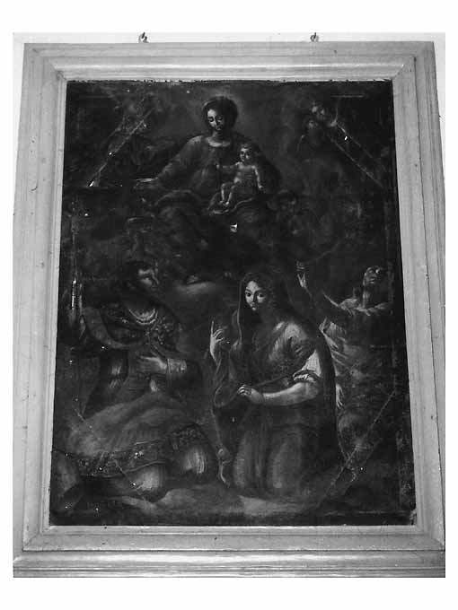 Madonna con Bambino, san Trifone, san Grato, sant'Irene, angeli (dipinto) di Bianco Giuseppe (sec. XVIII)