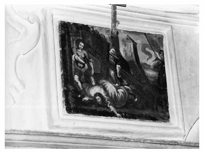 stazione IX: Gesù cade sotto la croce la terza volta (dipinto) - ambito pugliese (primo quarto sec. XIX)