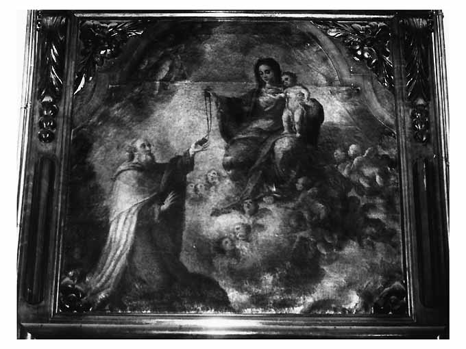 Madonna del Carmine, san Simone Stock, angeli (dipinto) di De Matteis Paolo (scuola) (seconda metà sec. XVIII)