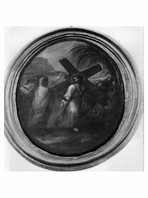 stazione IV: Gesù incontra la Madonna (dipinto) di Mele Francesco (fine/inizio secc. XVIII/ XIX)