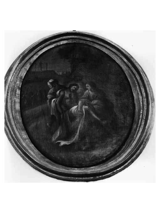 stazione XIV: Gesù deposto nel sepolcro (dipinto) di Mele Francesco (fine/inizio secc. XVIII/ XIX)