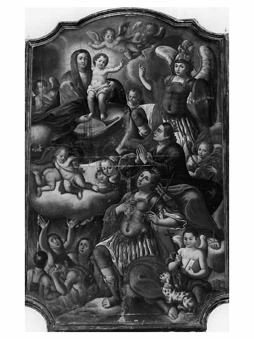 Madonna del Carmine, San Vito, san Trifone, san Michele arcangelo interceono presso la Madonna del carmine (dipinto) - ambito Italia meridionale (seconda metà sec. XVIII)