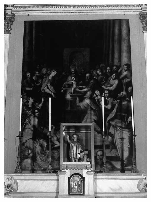 La Circoncisione, circoncisione di Gesù Bambino ad opera della Madonna (dipinto) di Pino Marco detto Marco da Siena (seconda metà sec. XVI)
