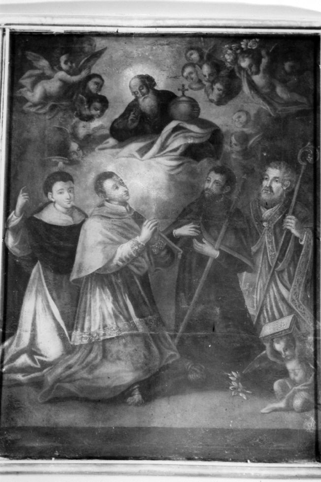 San Carlo Borromeo, Santi, Dio Padre (dipinto) - ambito Italia meridionale (sec. XVIII)