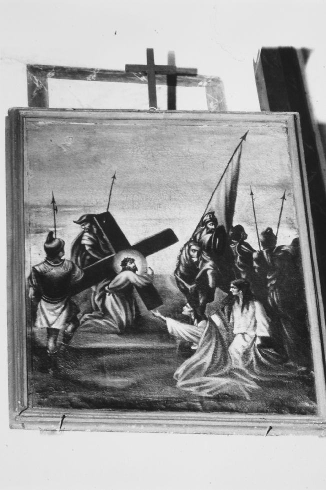 stazione VIII: Gesù consola le donne di Gerusalemme (dipinto) - ambito Italia meridionale (sec. XIX)