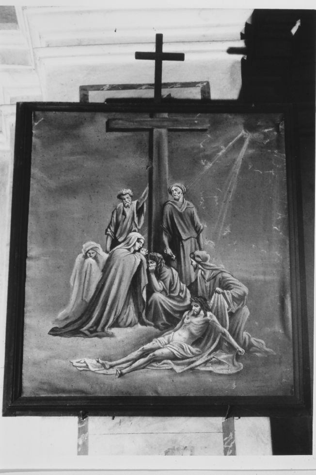 stazione XIII: Gesù deposto dalla croce (dipinto) - ambito Italia meridionale (sec. XIX)