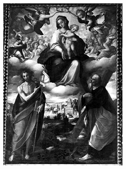 Madonna con Bambino e i santi Andrea e Giovanni Battista (dipinto) di Catalano Giovan Domenico (attribuito) (sec. XVII)