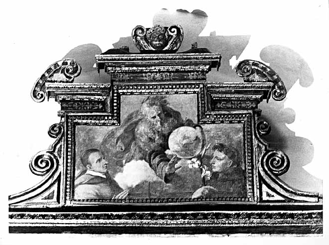 Padre Eterno e i santi Antonio e Carlo Borromeo (dipinto) di Coppola Giovanni Andrea (attribuito) (prima metà sec. XVII)