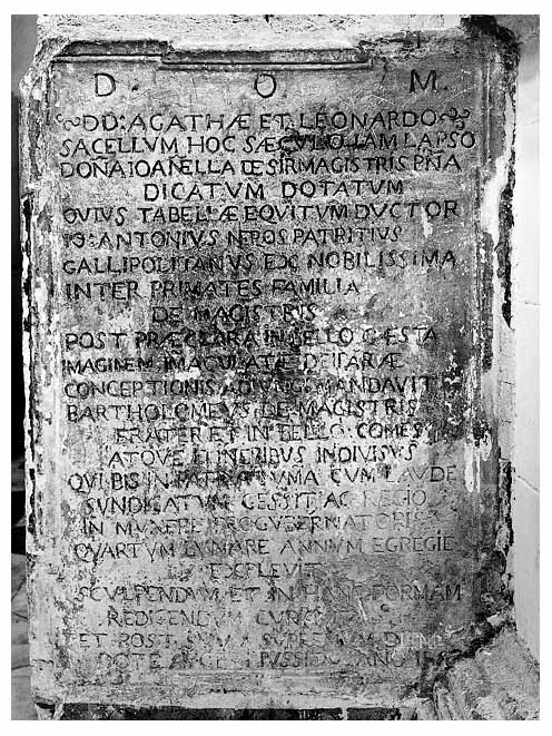 lapide - ambito pugliese (sec. XVII)