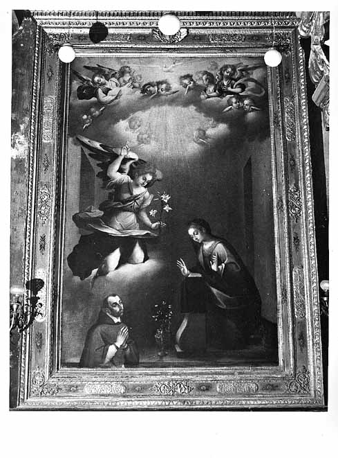 annunciazione con san Carlo Borromeo (dipinto) di Catalano Giovan Domenico (sec. XVII)