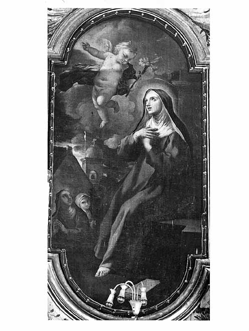 Santa Chiara (dipinto) di Giordano Luca (cerchia) (sec. XVIII)