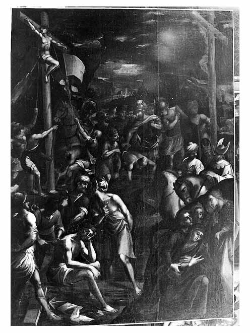 preparativi per la Crocifissione (dipinto) di Catalano Giovan Domenico (fine sec. XVI)