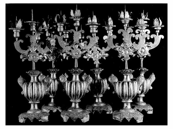 candeliere, serie - bottega salentina (sec. XIX)
