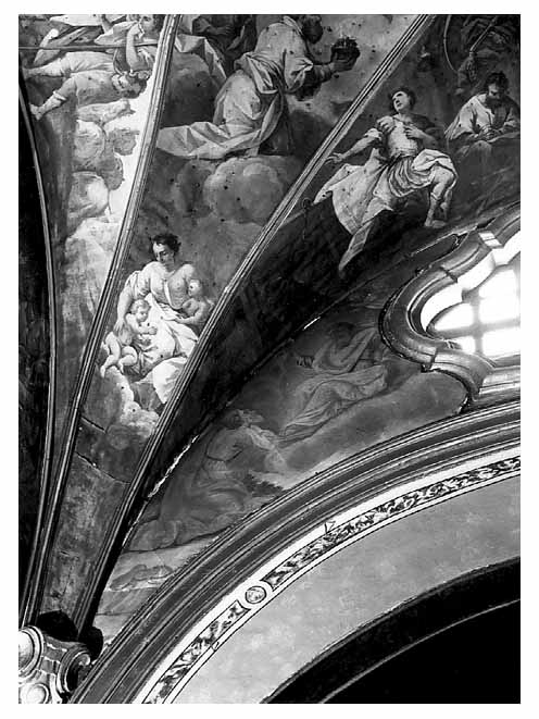 Carità (dipinto, complesso decorativo) di Riccio Liborio (sec. XVIII)
