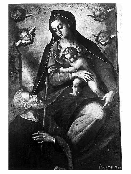 Madonna con Bambino e Santo (dipinto) di Catalano Giovan Domenico (inizio sec. XVII)