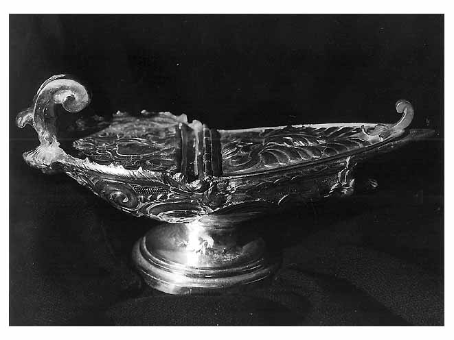 navicella portaincenso - a lucerna - manifattura napoletana (metà sec. XIX)