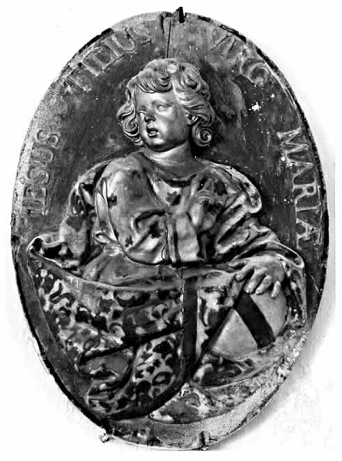 Gesù Bambino benedicente (rilievo) di Manieri Mauro (attribuito) (inizio sec. XVIII)