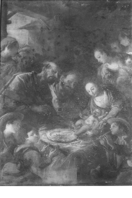 natività di Gesù (dipinto) di Coppola Giovanni Andrea (attribuito) (sec. XVII)