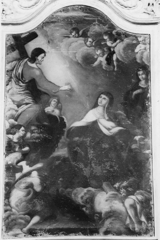 Santa Teresa d'Avila intercede presso Cristo per le anime del purgatorio (dipinto) - ambito pugliese (secc. XVII/ XVIII)