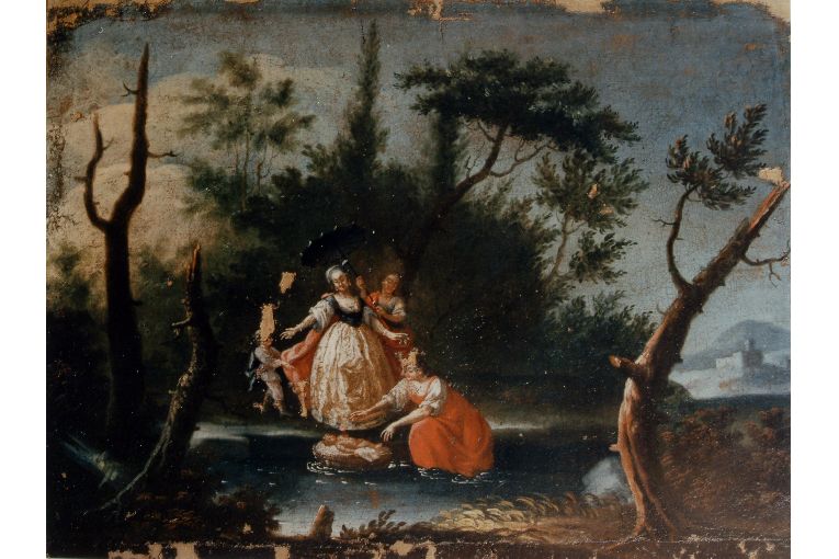 ritrovamento di Mosè (dipinto) - ambito salentino (primo quarto sec. XVIII)