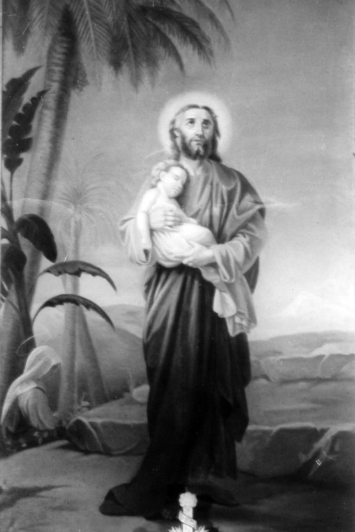 San Giuseppe e Gesù Bambino (dipinto) - ambito salentino (sec. XX)