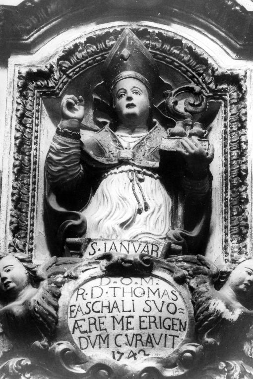 San Gennaro (statua) di Saraceno Costantino (attribuito), Saraceno Giovanni (attribuito) (sec. XVIII)