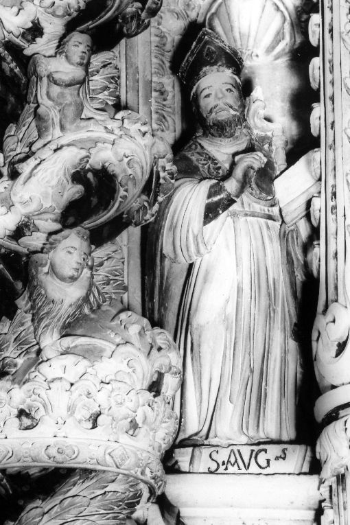 Sant'Agostino (statua) di Saraceno Costantino (attribuito), Saraceno Giovanni (attribuito) (sec. XVIII)