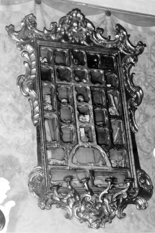 reliquiario - a tabella, opera isolata - ambito pugliese (terzo quarto sec. XVIII)