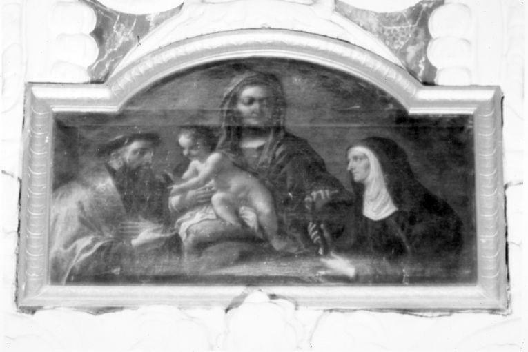 Madonna con Bambino tra sant'Agostino e santa Monica (dipinto, elemento d'insieme) - ambito napoletano (seconda metà sec. XVII)