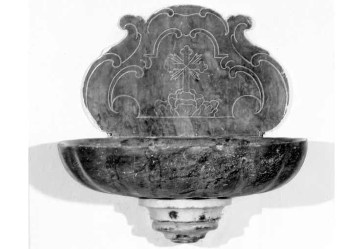 acquasantiera da parete, coppia - bottega Italia meridionale (seconda metà sec. XVIII)