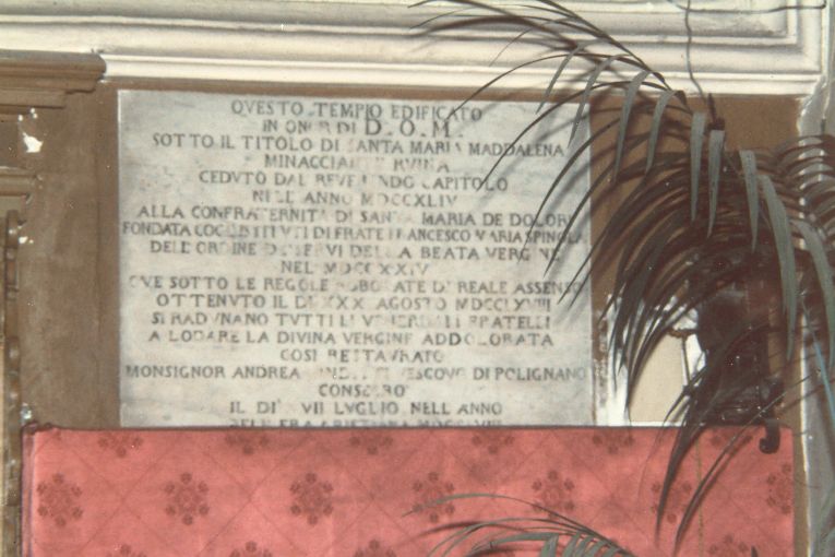 lapide - produzione pugliese (sec. XVIII)