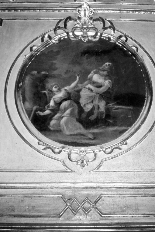 Figura femminile, guerriero (dipinto) di D'Arminio Aniello (attribuito) (ultimo quarto sec. XVIII)