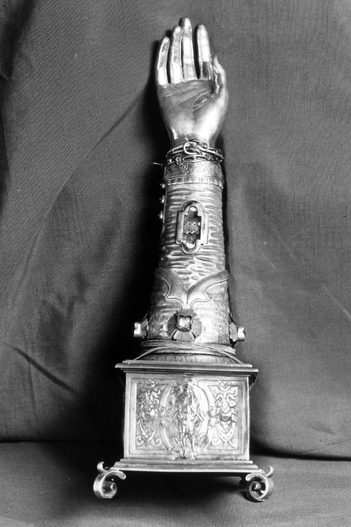 reliquiario antropomorfo - a braccio - manifattura napoletana (inizio sec. XVII)