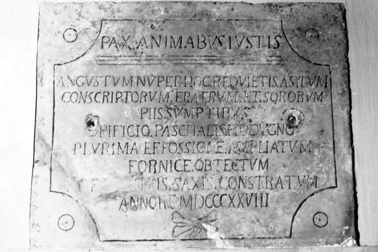 lapide - produzione pugliese (primo quarto sec. XIX)