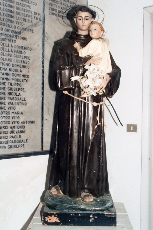 Sant'Antonio da Padova con il bambino (statua) di Guacci Luigi (bottega) (sec. XX)