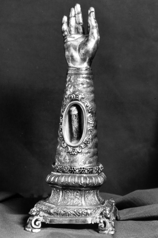 reliquiario antropomorfo - a braccio - manifattura napoletana (fine sec. XVII)