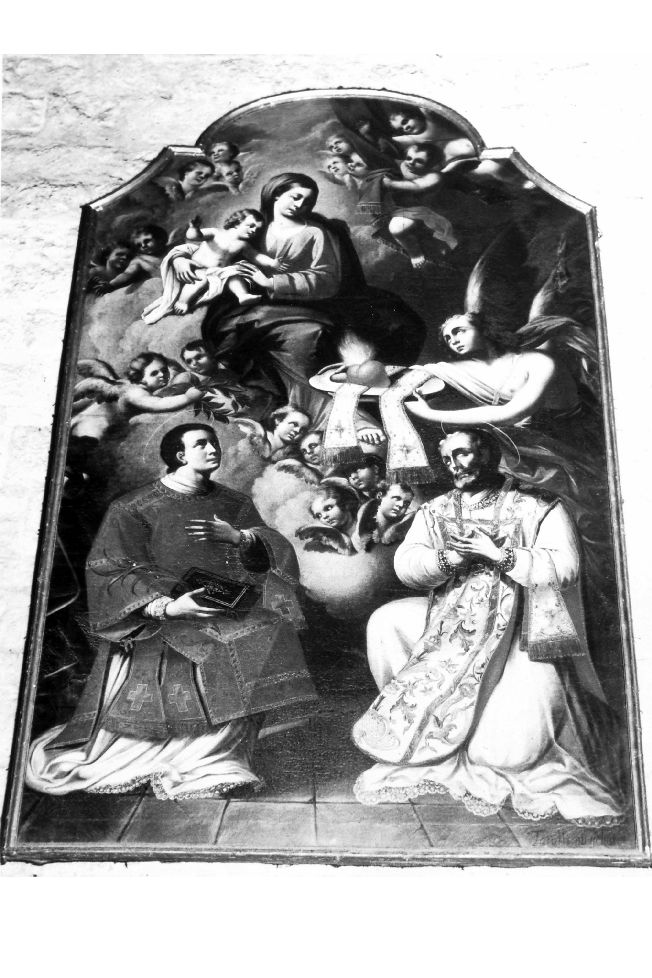 Madonna con Bambino tra san Lorenzo e san Filippo (dipinto) di Tatulli Samuele (sec. XVIII)